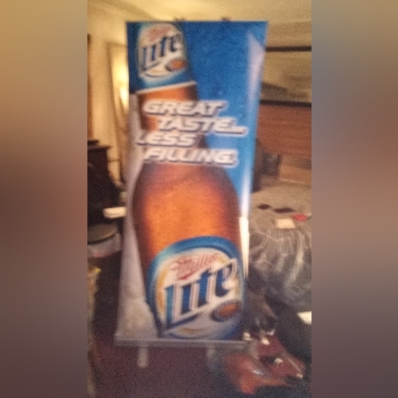 Miller Light banner styleself standing sign 60i" tall  x 30i" wide - Picture 3 of 4